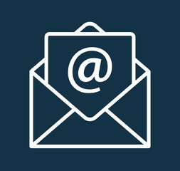E-Mail letter icon line art symbol vector illustration