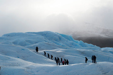 People in glacier