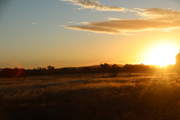 Fototapeta na wymiar Sonnenuntergang im Outback von Australien