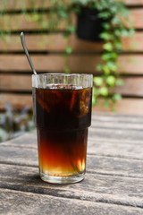 Iced coffee drink, close up