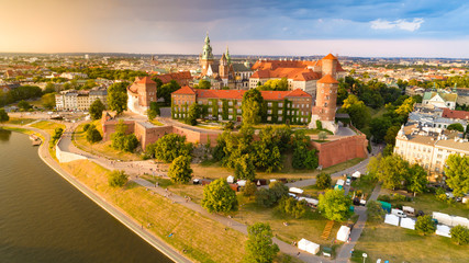 Fototapeta na wymiar Sunset Light Over Wawel Castle