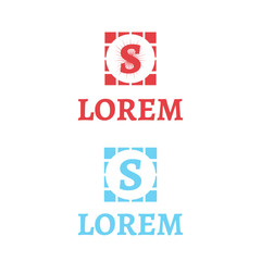 vector illustration letter s circle and square icon logo design