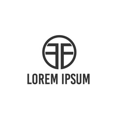 Obraz premium vector illustration double letter f and circle logo design