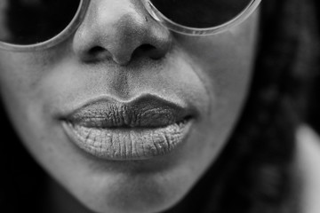 Woman's face, partial view