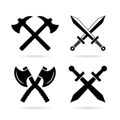 Old weapon emblem set
