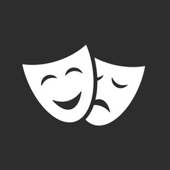 Theatre masks vector icon