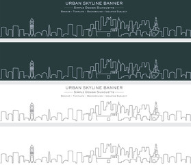 Doha Single Line Skyline Banner