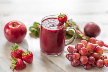 Healthy red smoothie made with fresh ingredients
