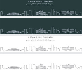 San Jose Costa Rica Single Line Skyline Banner