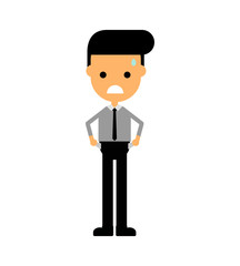 Businessman sad. no money. get fired Concept business isolated on white background. Cartoon character. vector illustration.
