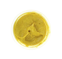 Mustard sauce isolated on white. Hamburger mustard mayonnaise sauce isolated on white. Hot dog mustard sauce.