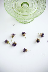 Light Green Cut Glass Plate