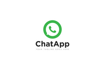chat logo and icon vector illustration design Template