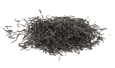 Arame. Dry seaweed isolated on white background. Sea vegetable.