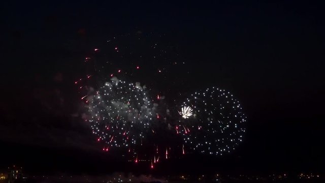 the fireworks in the night sky 9 may 2019 in the perm city
