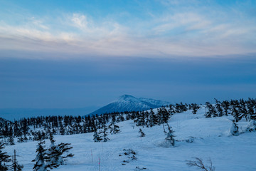 Snowy scenery of Hachimantai in Tohoku region
