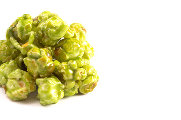 Fototapeta premium Lime Flavored Popcorn Isolated on a White Background