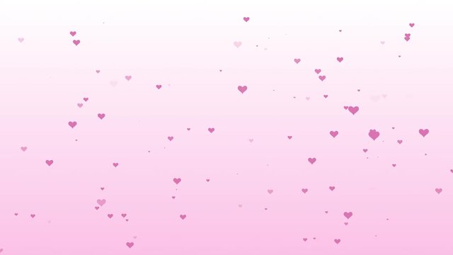 Raining hearts background with purple, red color. 