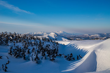 Snowy scenery of Hachimantai in Tohoku region