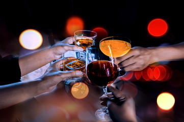 glasses of wine in restaurant