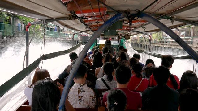 Waterbus on the Saen Saep Canal in Bangkok, Thailand