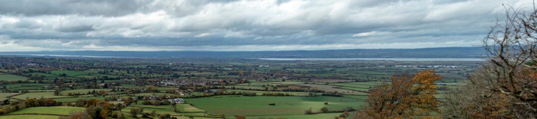 Fototapeta premium Panorama of River Severn floodplain