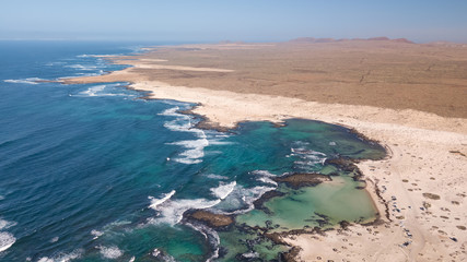 Fototapeta na wymiar aerial view north coast of fuerteventura