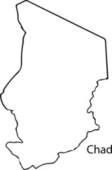 Chad - High detailed outline map