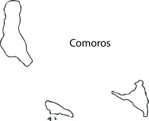 Comoros - High detailed outline map