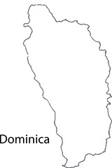 Dominica - High detailed outline map