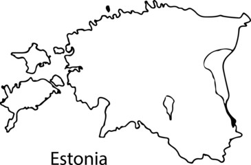 Estonia - High detailed outline map