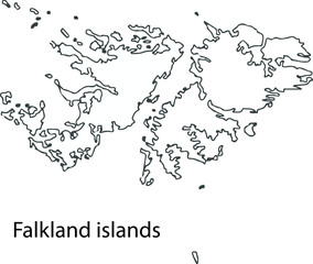 Falkland islands - High detailed outline map