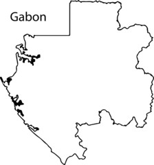 Gabon - High detailed outline map