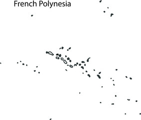 French Polynesia - High detailed outline map
