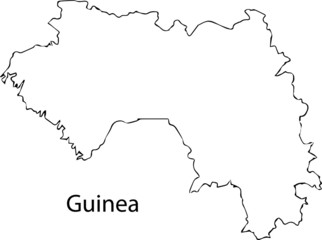 Guinea - High detailed outline map