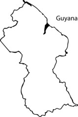 Guyana - High detailed outline map