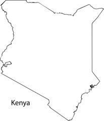 Kenya - High detailed outline map