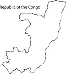Obraz premium Republic of the Congo - High detailed outline map