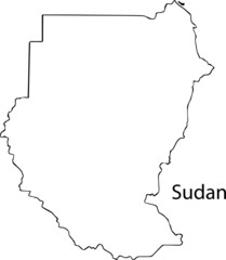 Sudan - High detailed outline map