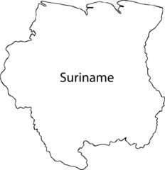 Suriname - High detailed outline map