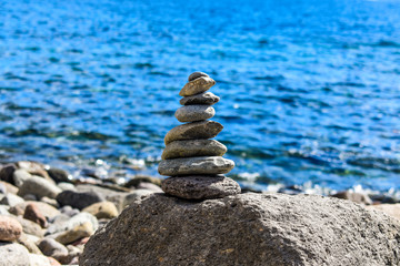 Zen Stone Pyramid, concept of harmony and balance.