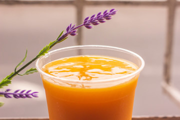 orange juice in glass