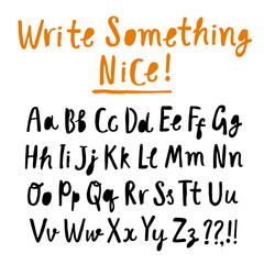 Brush hand drawn vector font