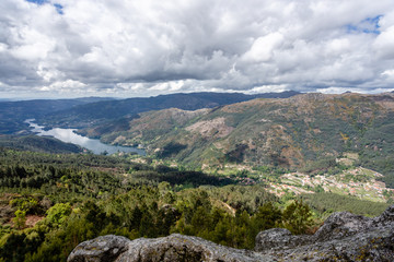 The viewpoint pedra bela in the Peneda Geres National Park, north of Portugal.