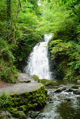 Fototapeta na wymiar Irish waterfall at Gleno village, County Antrim