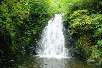 Irish waterfall at Gleno village, County Antrim