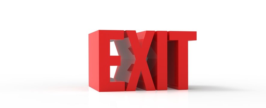 Render de la palabra "EXIT"