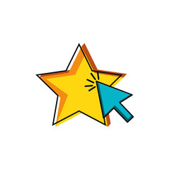 cute star with arrow cursor