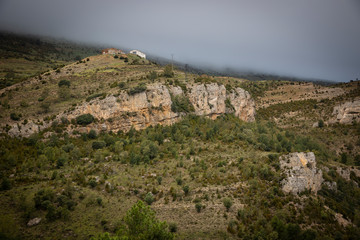Fototapeta na wymiar Barranco del Carrascal next to Cantavieja town, province of Teruel, Aragon, Spain