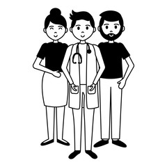 doctor with man and woman